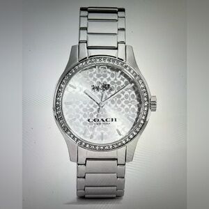 Coach Silver Watch with Crystal Accents